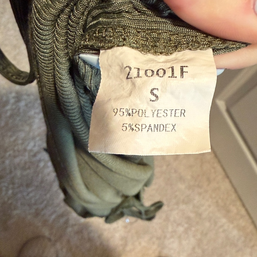 Olive Ruched Mini Dress - Unbranded - Picture 4 of 4